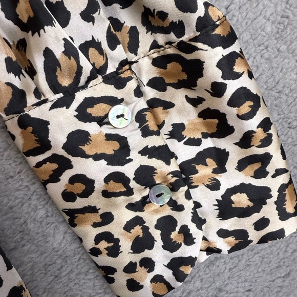 Zara leopard print blouse size large preowned - Picture 4 of 6